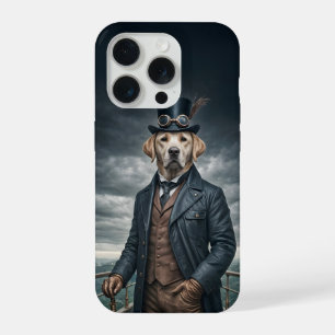 Cool Elegant Victorian Steampunk Labrador Dog Art iPhone 15 Pro Case