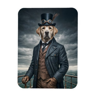 Cool Elegant Victorian Steampunk Labrador Dog Art Magnet