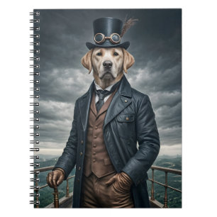 Cool Elegant Victorian Steampunk Labrador Dog Art Notebook