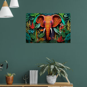 cool elephant jungle lovers poster