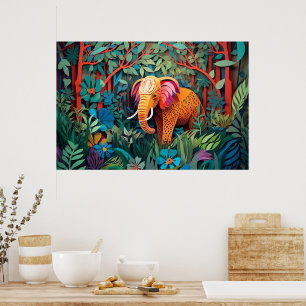 cool elephant jungle lovers  poster