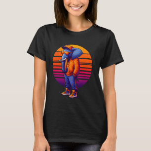 Cool Elephant Modern Urban Style Sunset Retro Art T-Shirt