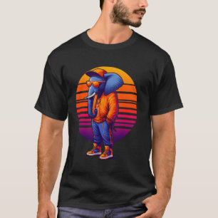 Cool Elephant Modern Urban Style Sunset Retro Art T-Shirt