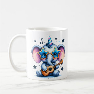 Cool Elephant Music Lover Art Coffee Mug