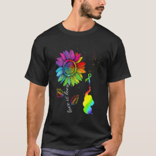 Cool Elephant Sunflower Rainbow Lgbt Love Is Love T-Shirt