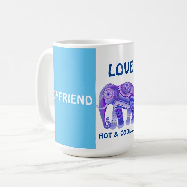 COOL ELEPHANT TO BOYFRIEND -  COFFEE MUG (Front Left)