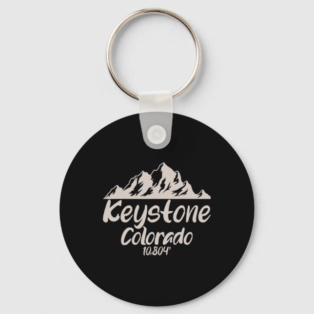 Cool Elevation Keystone Colorado Tee Skiing Snowbo Key Ring (Front)