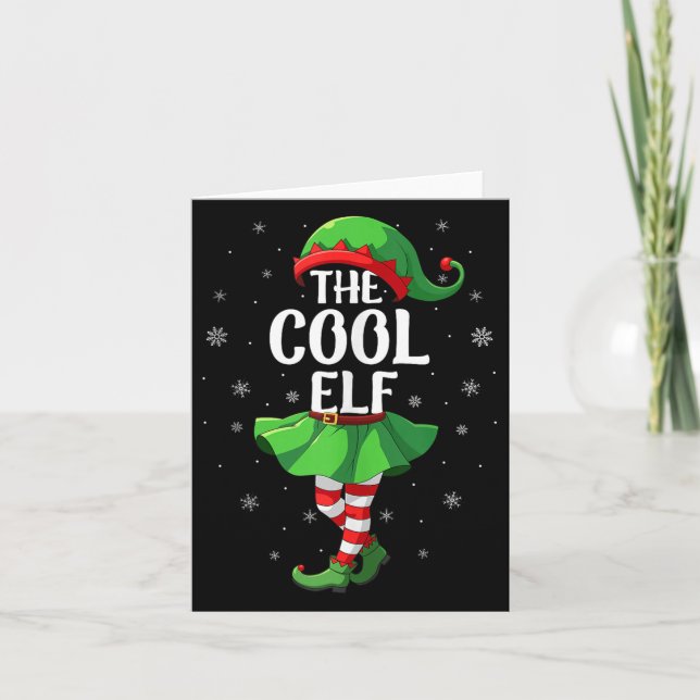 Cool Elf Christmas Girls Women Elf Squad Xmas Fami Card (Front)