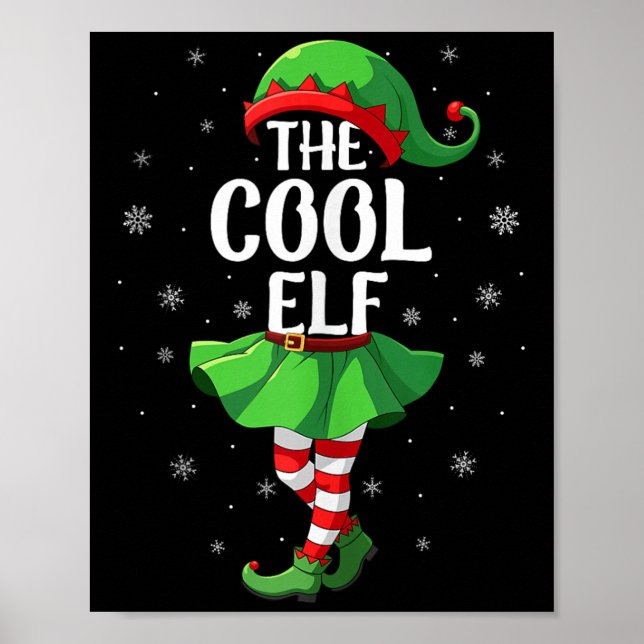 Cool Elf Christmas Girls Women Elf Squad Xmas Fami Poster (Front)
