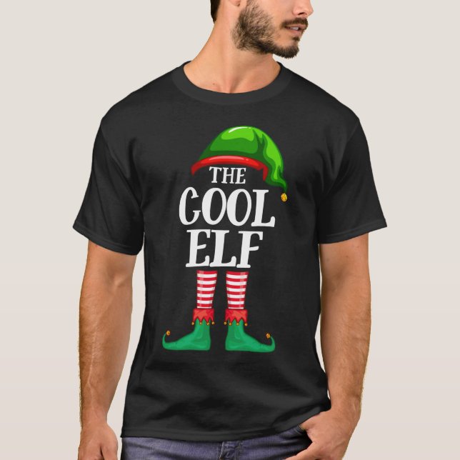 Cool Elf Matching Family Christmas Party Pajama T-Shirt (Front)