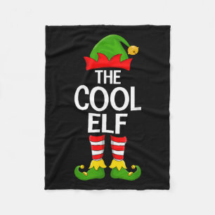 Cool Elf Xmas Matching Family Elf Squad Christmas  Fleece Blanket