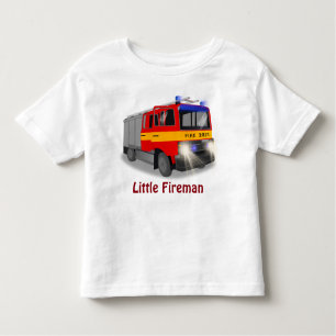Cool Emergency Fire Engine Cartoon Design for Kids Toddler T-Shirt