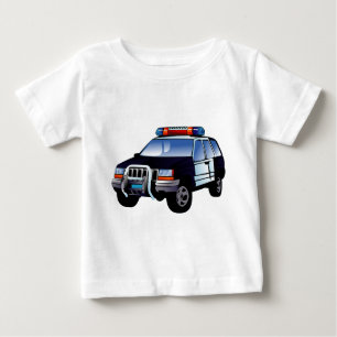 Cool Emergency Police Car Cartoon Design for Kids Baby T-Shirt
