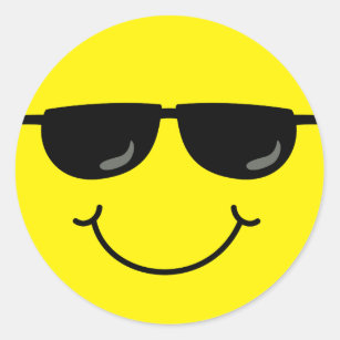 Cool Emoji Face with Sunglasses Classic Round Sticker