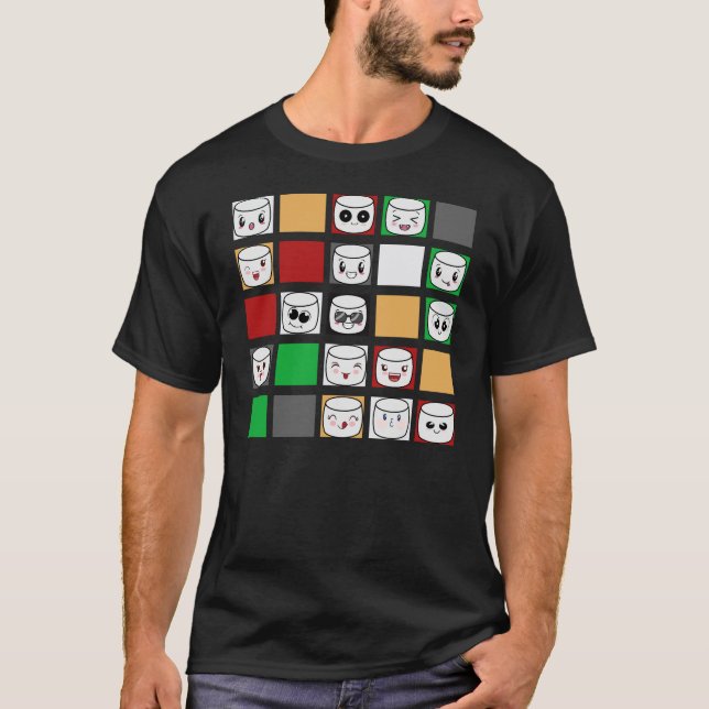 cool emoticons marshmallows in a box T-Shirt (Front)