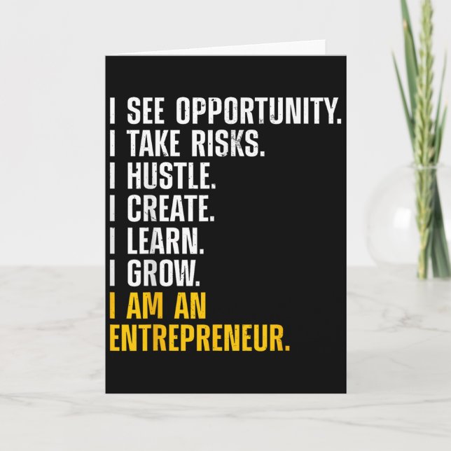 Cool Entrepreneur Art For Men Women Ceo New Busine Card (Front)