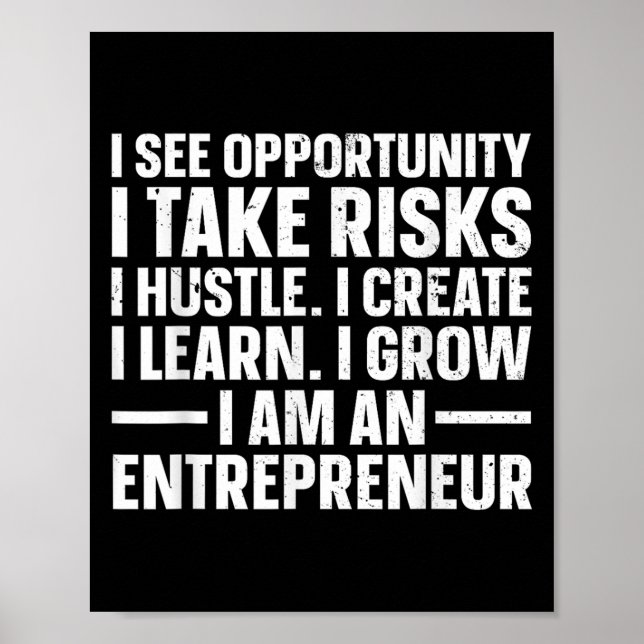 Cool Entrepreneur Art For Men Women Young New Busi Poster (Front)