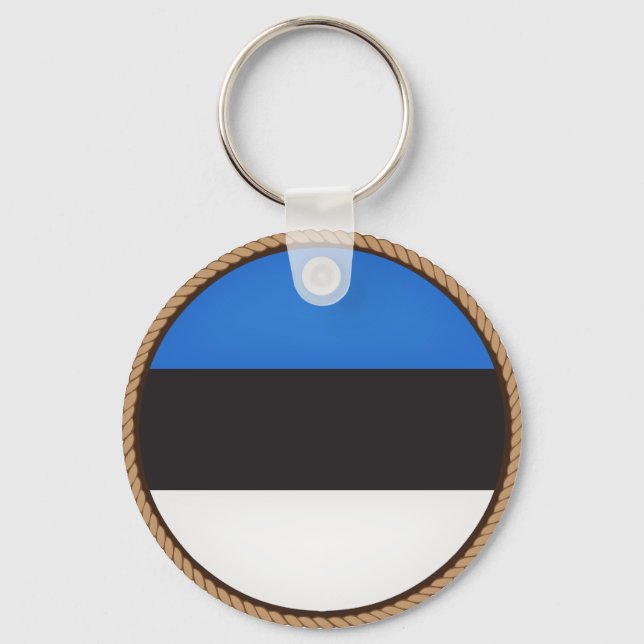Cool Estonia Flag Seal Key Ring (Front)