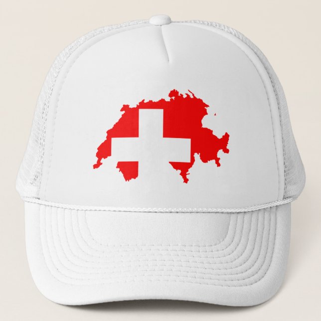 Cool European Switzerland Swiss Flag Hat Design (Front)