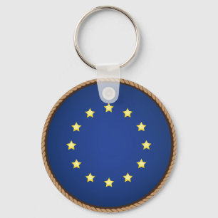 Cool European Union Flag Seal Key Ring