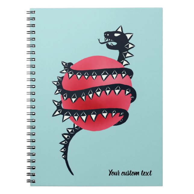 Cool Evil Black Dragon Snake Monster Notebook (Front)