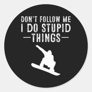 Cool Extreme Sports Lovers Snowboard Kids Designs Classic Round Sticker