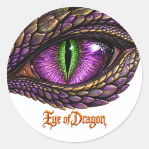 Cool Eyeball of Dragon Purple Fantasy Dragon Eye Classic Round Sticker