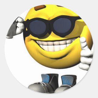 cool face classic round sticker