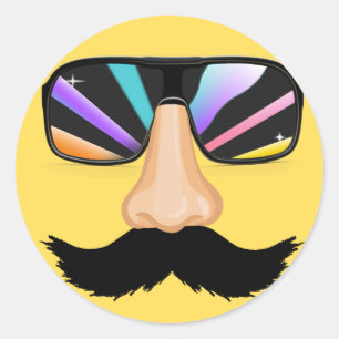 Cool Face Colour Classic Round Sticker