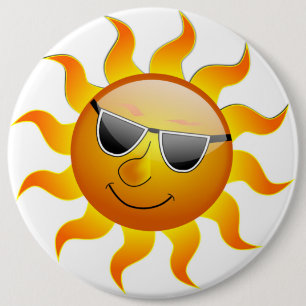 COOL FACE SUNSHINE 6 CM ROUND BADGE