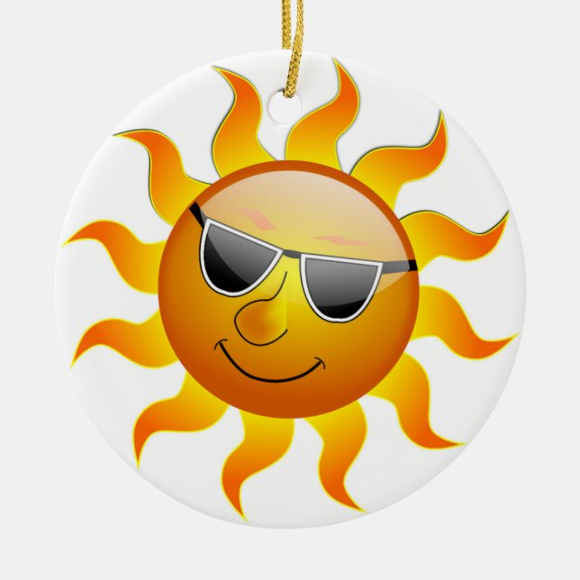 COOL FACE SUNSHINE CERAMIC TREE DECORATION (Front)