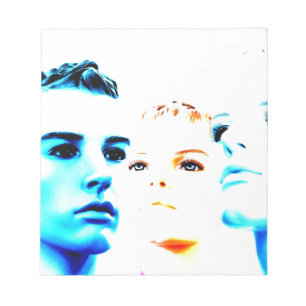 Cool faces (three) friends, minimalist design notepad