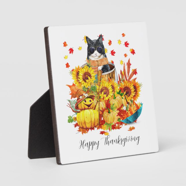 Cool fall cat   plaque (Front)