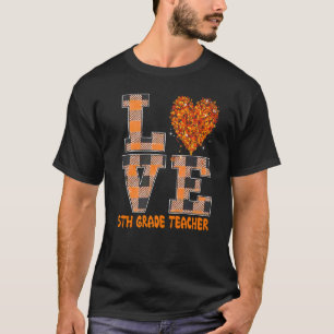 Cool Fall Paraeducator Cute Fall Teacher Fifth Gra T-Shirt