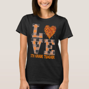 Cool Fall Paraeducator Cute Fall Teacher Fifth Gra T-Shirt
