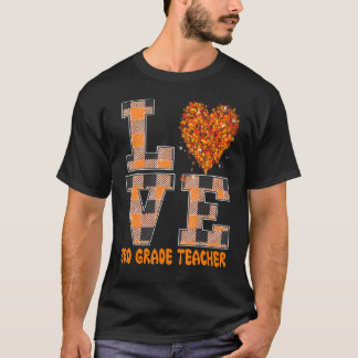 Cool Fall Paraeducator Cute Fall Teacher Third Gra T-Shirt