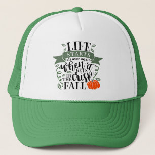 Cool Fall phrase elegant modern typography design Trucker Hat