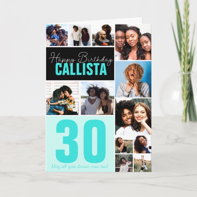 Cool Family Friends Photo Collage Happy Birthday Card (Front)