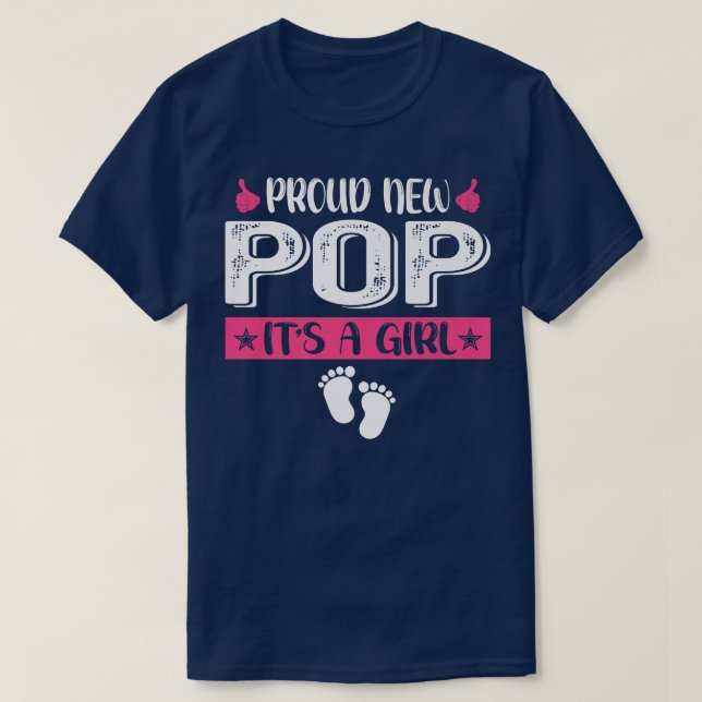 Cool Family Proud New Pop It's A Girl Gender Revea T-Shirt (Design Front)