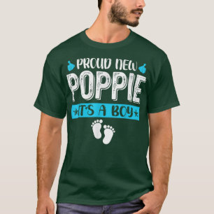 Cool Family Proud New Poppie It's A Boy Gender Rev T-Shirt