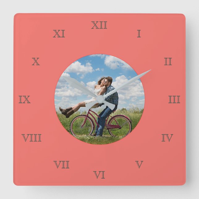 Cool Family Stylish Fab Photo Collage Square Wall Clock (Front)