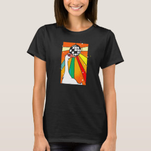 Cool Farm Animal Disco Ball Sunglasses Retro Goose T-Shirt