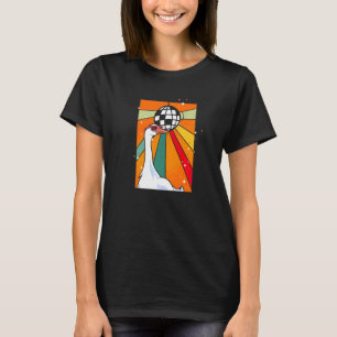 Cool Farm Animal Disco Ball Sunglasses Retro Goose T-Shirt