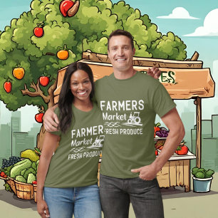 Cool Farmer's Market fresh produce word art T-Shirt