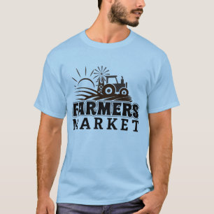 Cool Farmers Market tractor word art T-Shirt