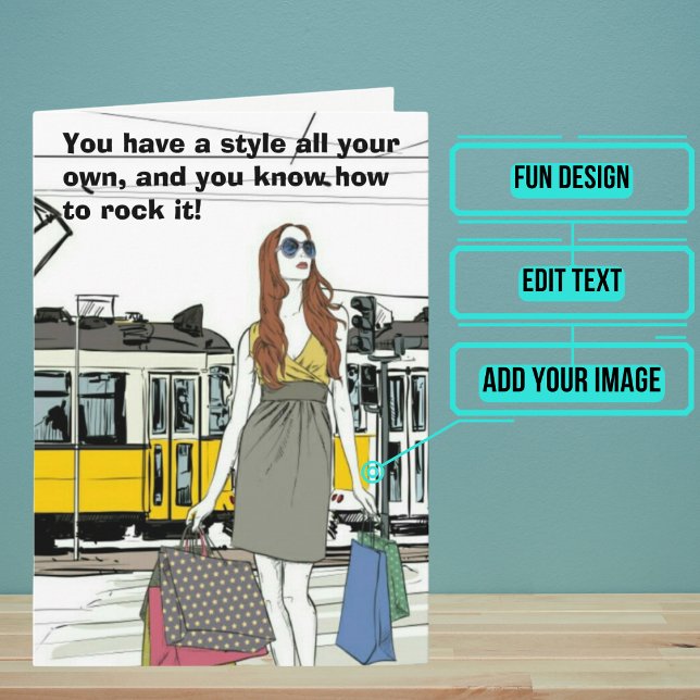 Cool Fashionista Sentimental Birthday Card (This sentimental card is for that special woman in your life with a cool sense of style.)