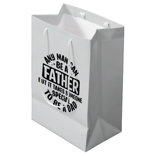 Cool father dad word art  medium gift bag (Front Angled)