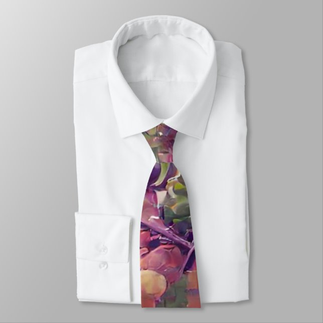 Cool Fauvism Impressionism Wine Grapes Tie (Tied)