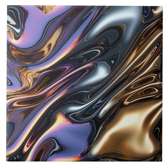 Cool faux foil pattern  ceramic tile (Front)