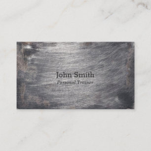 Cool Faux Scratched Metal Fitness Business Cards